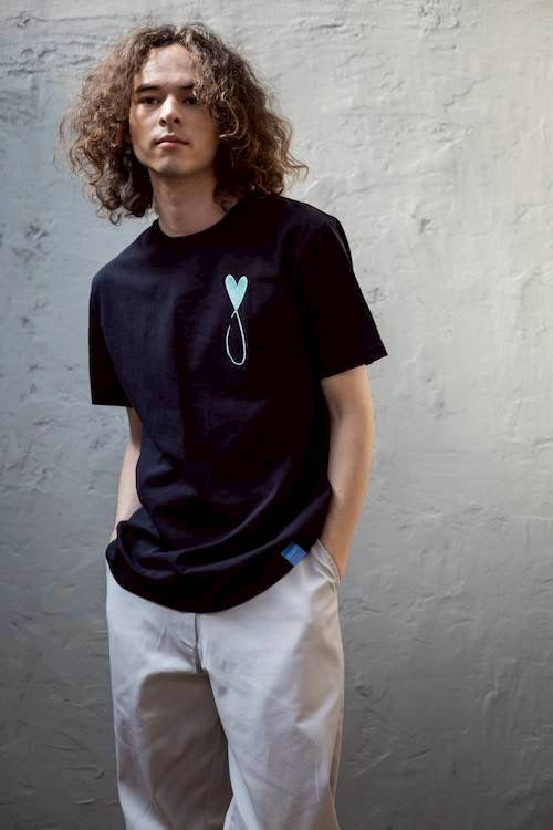 MAISON HONORE Tiphanie Big Logo T-shirt/BLACK✖️BLUE