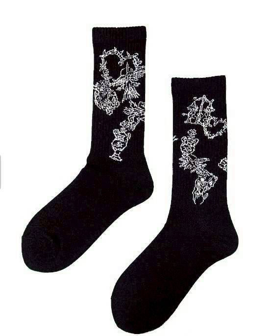 SUXSOX ROUGH PATTERNED SOCKS / BLACK