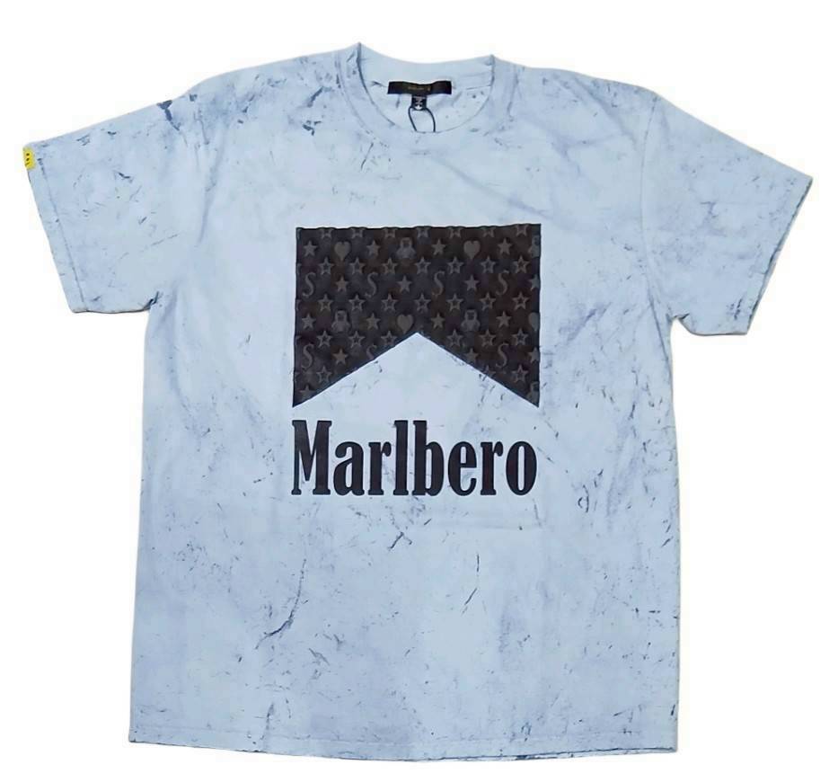 STUDMUFFIN ピグメントウォッシュドコットン天竺MARBEROフォームプリントTシャツ