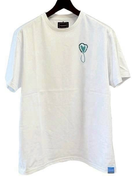 MAISON  HONORE Tiphanie Stone TEEストーンロゴTシャツ　WHITE✖️ BLUE