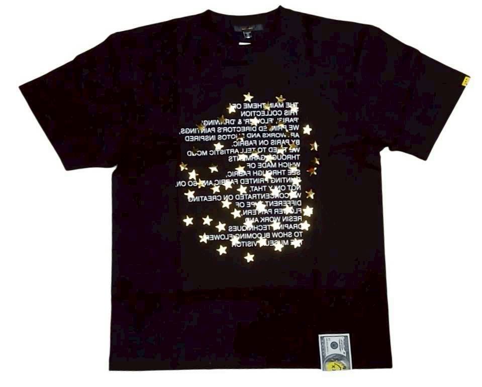STUDMUFFIN 5.6ozコットン天竺メッセージスター箔プリントSSシャツTシャツ