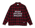 FRONT LOGO EMBROIDERY CHECK SHIRT RED × BLACK