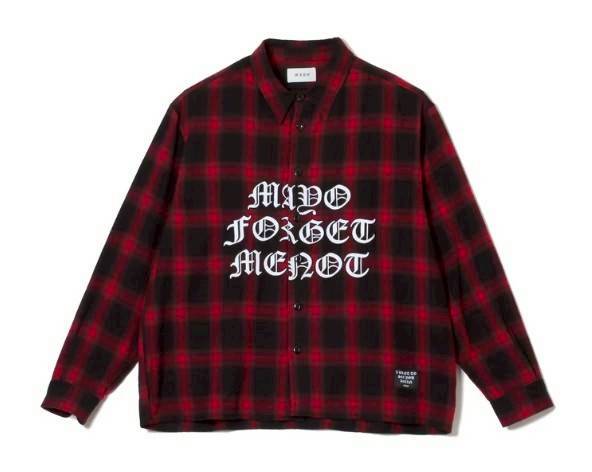 FRONT LOGO EMBROIDERY CHECK SHIRT RED × BLACK