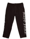 MAYO EMBROIDERY STRIPE EASY SLACKS BLACK × WHITE STRIPE