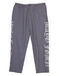 MAYO EMBROIDERY STRIPE EASY SLACKS GRAY × WHITE STRIPE