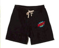 MAYO SPEECH BUBBLE GARMENT DYE EMBROIDERY SWEAT SHORTS FADE BLACK