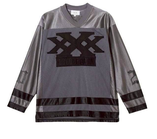 TAIN DOUBLE PUSH DOUBLE DOWN FOOTBALL T-SHIRTS /GRAY