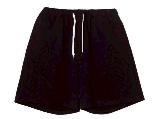 TAIN DOUBLE PUSH MONOGRAM SWEAT SHORTS/BLACK