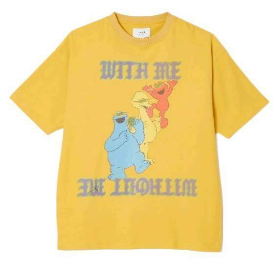 TAIN DOUBLE PUSH WITH ME WITHOUT ME SHORT SLEEVE T-SHIRTS/YELLOW