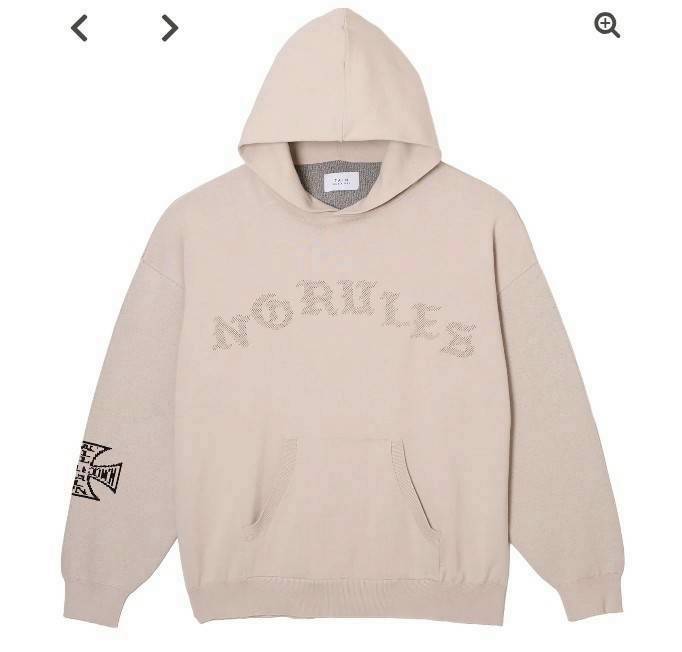 TAIN DOUBLE PUSH KNIT HOODIE /GRAY