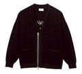 TAIN DOUBLE PUSH KNIT ZIP CARDIGAN /BLACK