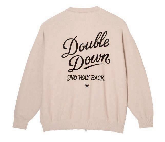 TAIN DOUBLE PUSH KNIT ZIP CARDIGAN /GRAY