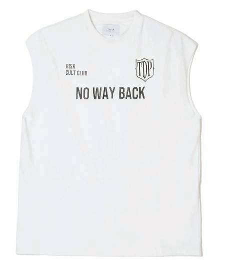 TAIN DOUBLE PUSH NO WAY BACK NO SLEEVE T-SHIRTS / WHITE
