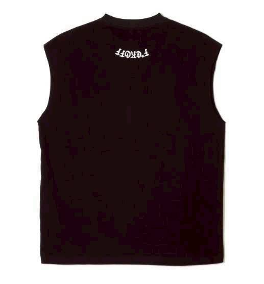 TAIN DOUBLE PUSH NO WAY BACK NO SLEEVE T-SHIRTS / BLACK