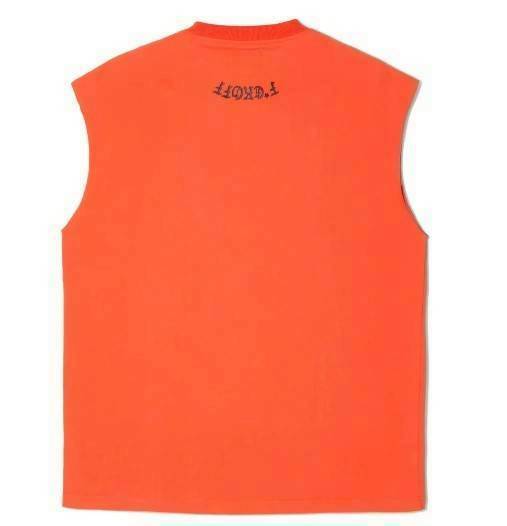 TAIN DOUBLE PUSH NO WAY BACK NO SLEEVE T-SHIRTS / ORANGE