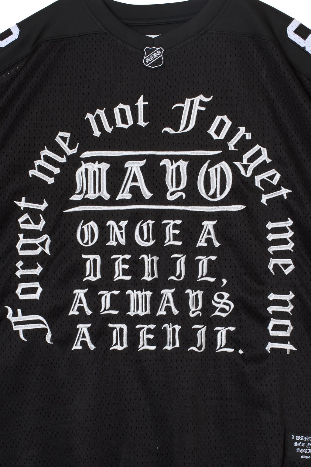 MAYO MESSAGE EMBROIDERY GAME SHORT SLEEVE SHIRT