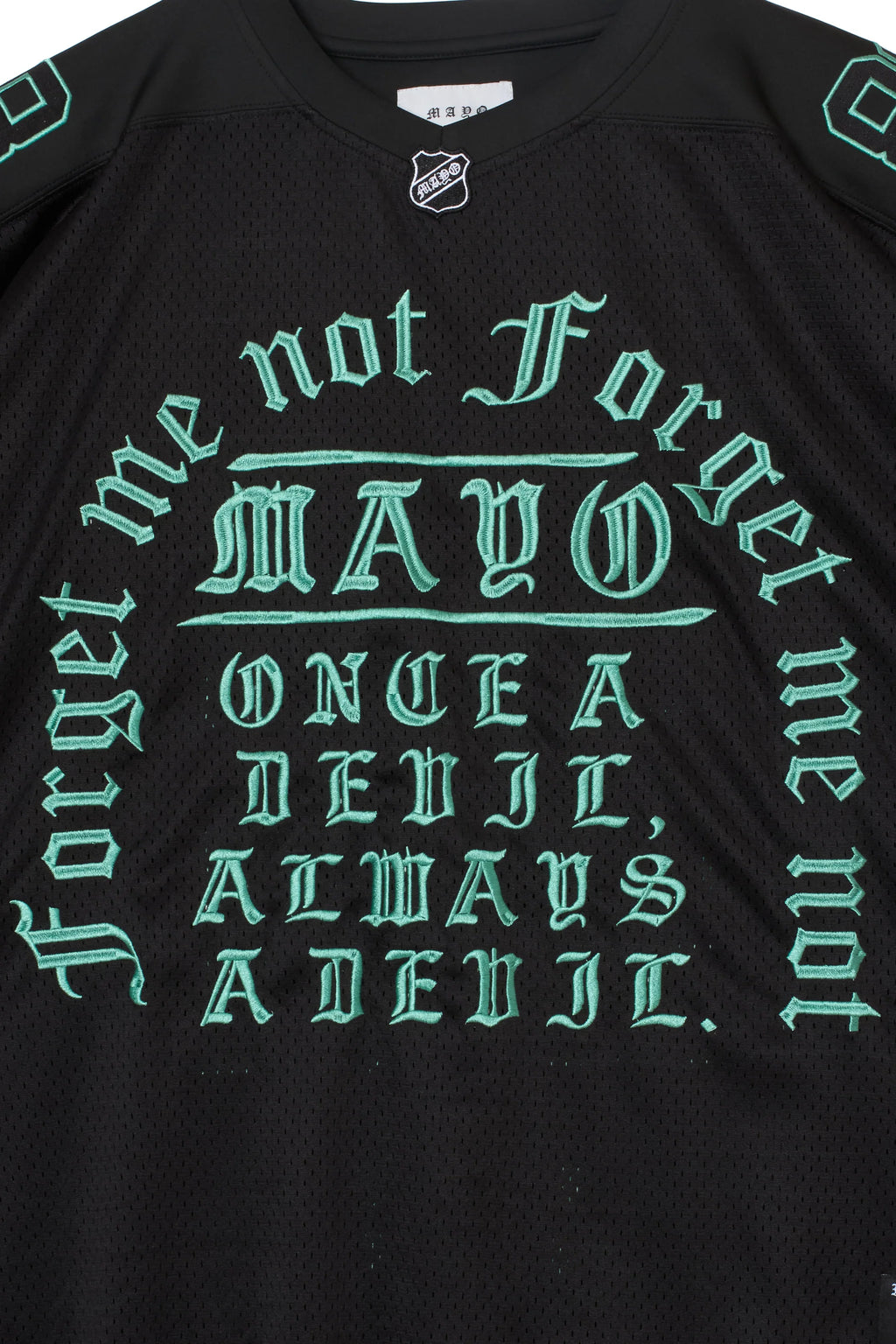 MAYO MESSAGE EMBROIDERY GAME SHORT SLEEVE SHIRT