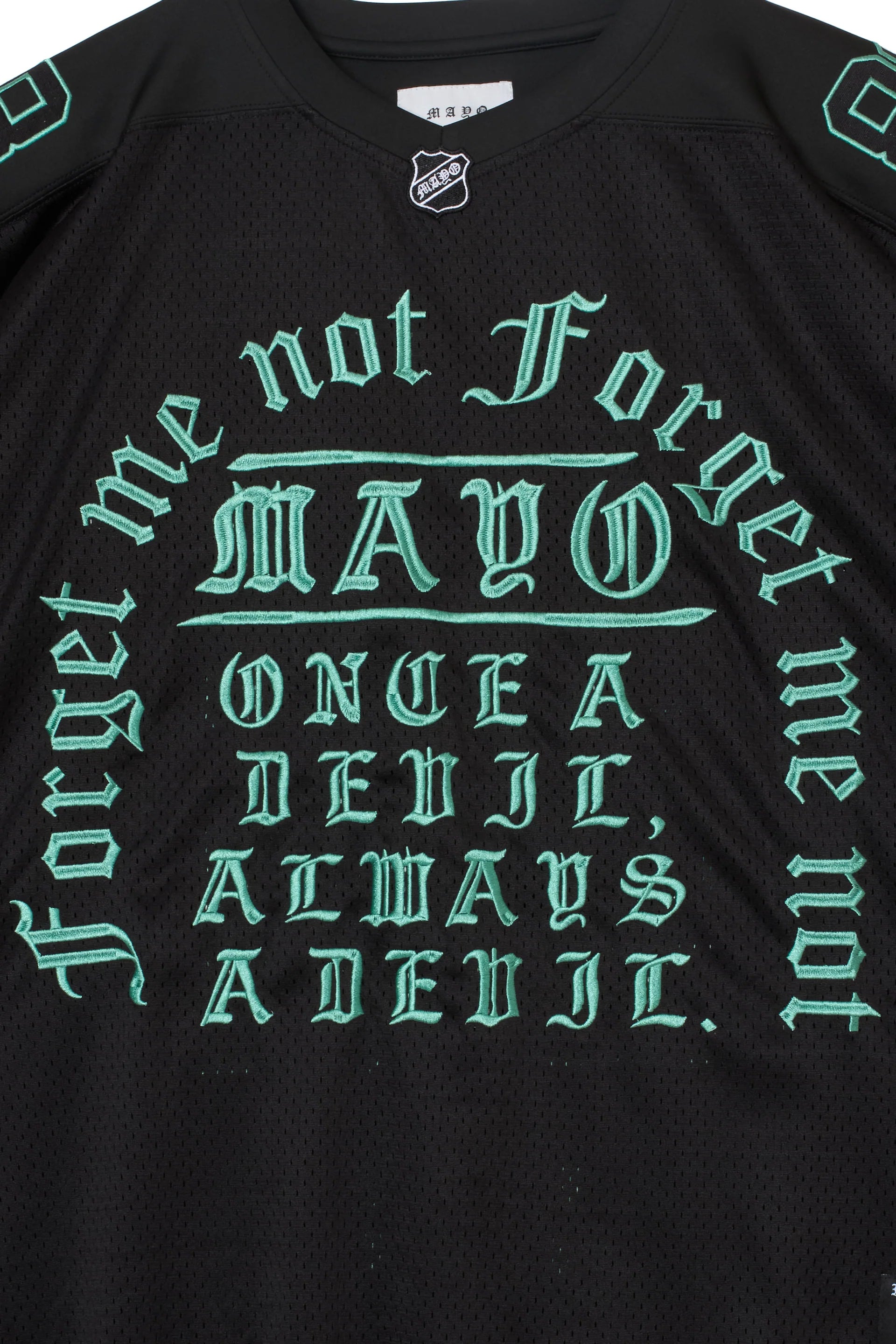 MAYO MESSAGE EMBROIDERY GAME SHORT SLEEVE SHIRT