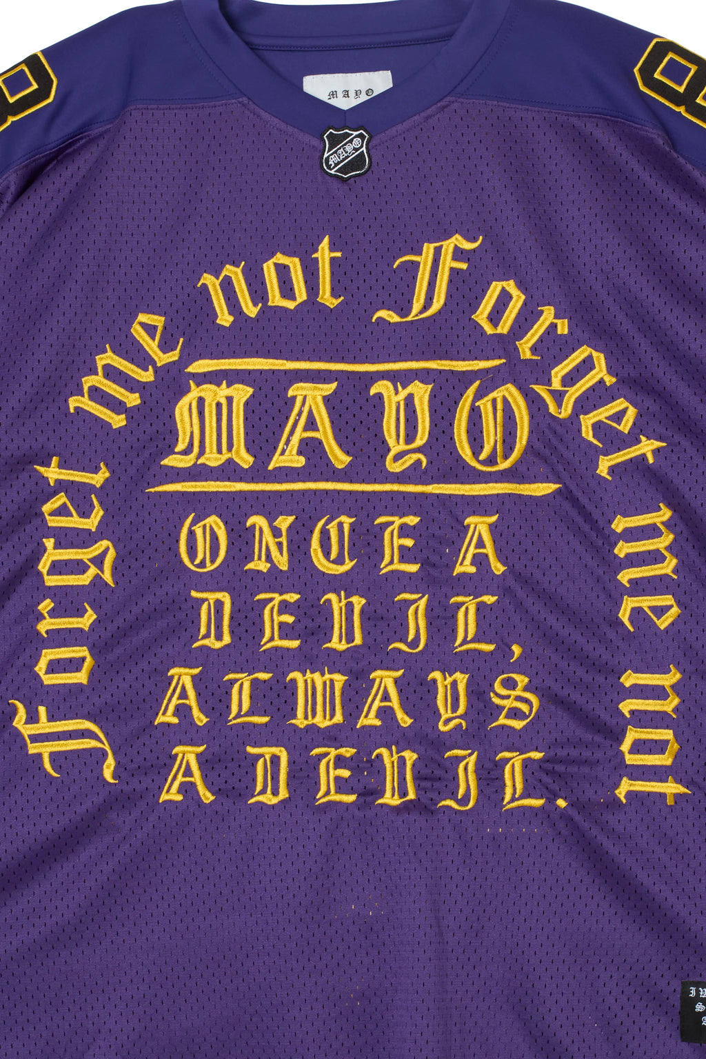 MAYO MESSAGE EMBROIDERY GAME SHORT SLEEVE SHIRT
