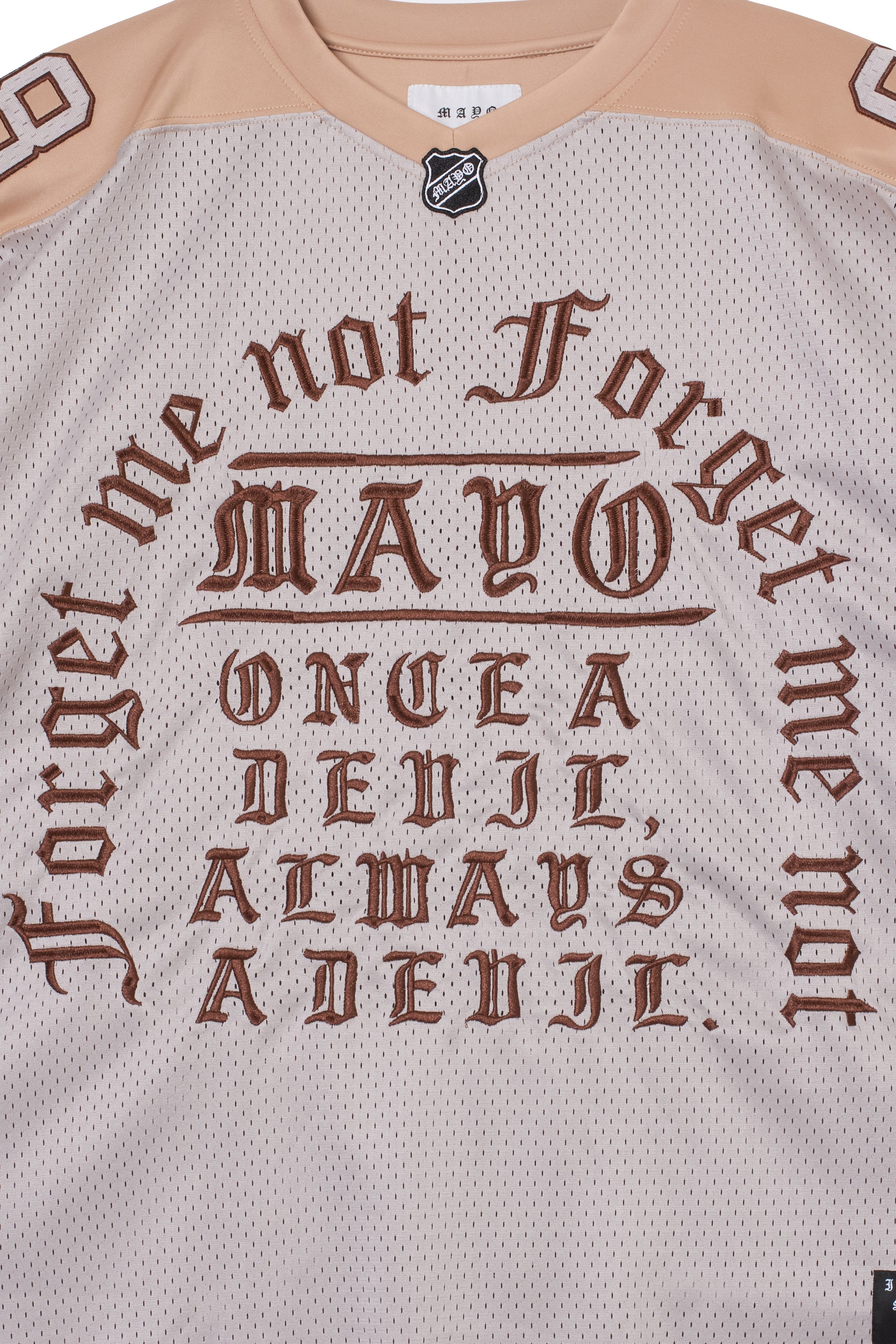 MAYO MESSAGE EMBROIDERY GAME SHORT SLEEVE SHIRT