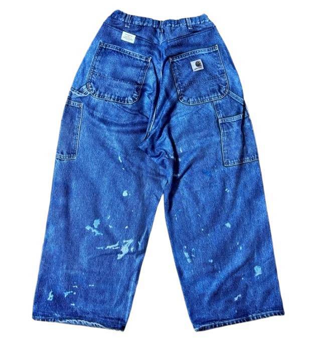 TALKING ABOUT THE ABSTRACTION   PRINT DUCK WIDE PANTS DENIM