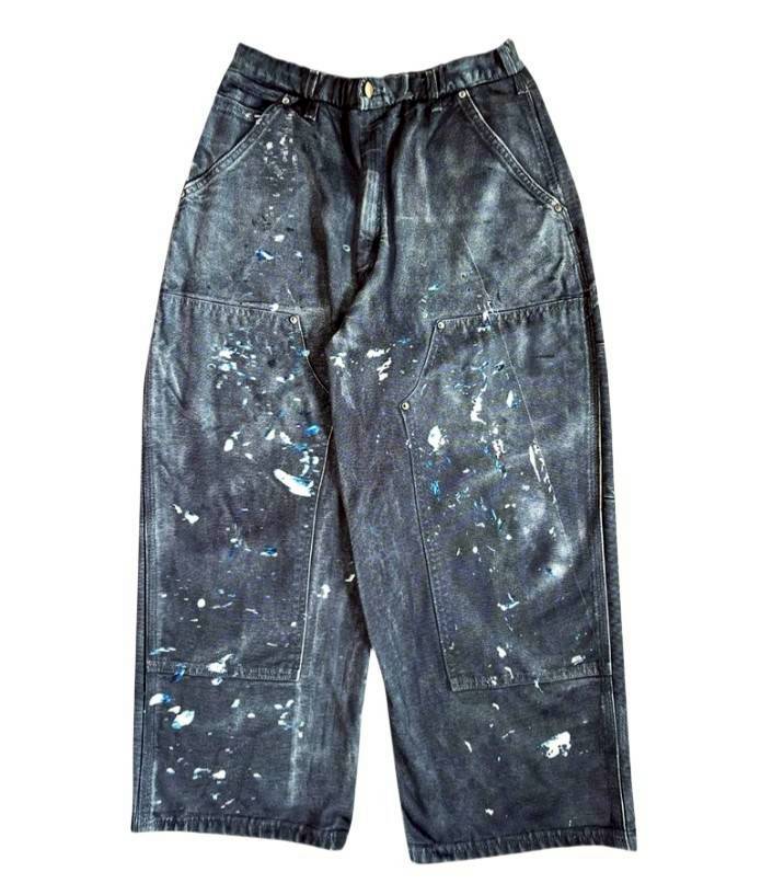 TALKING ABOUT THE ABSTRACTION　PRINT DUCK WIDE PANTS BLACK