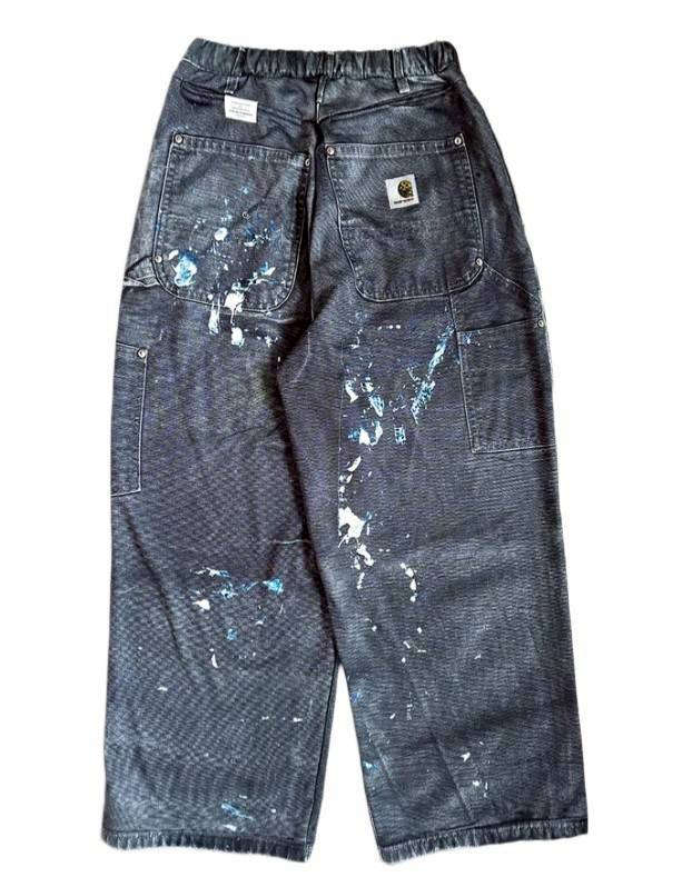 TALKING ABOUT THE ABSTRACTION　PRINT DUCK WIDE PANTS BLACK