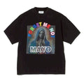 MARIA EMBROIDERY & PRINT RHINE STONE SHORT SLEEVE TEE BLACK