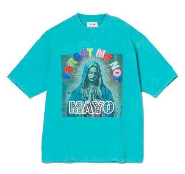 MARIA EMBROIDERY & PRINT RHINE STONE SHORT SLEEVE TEE