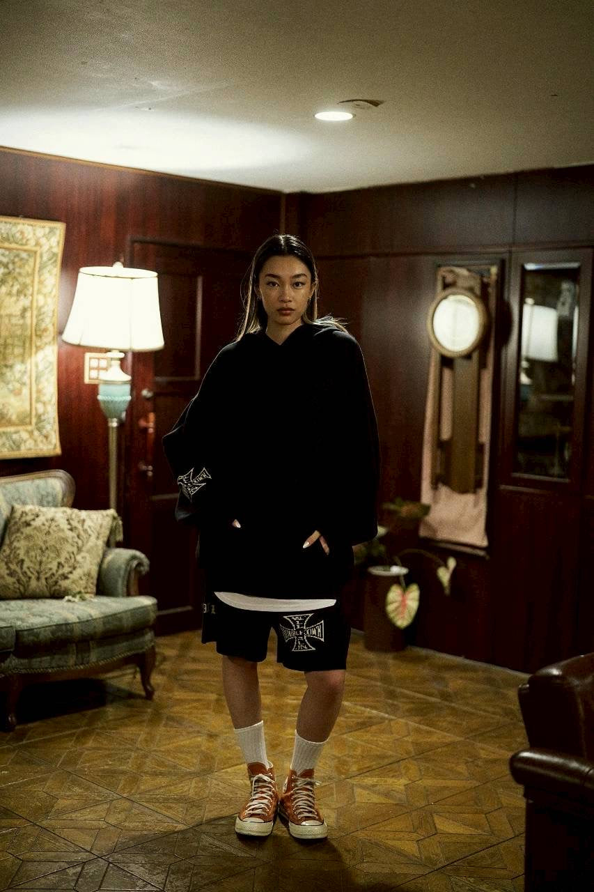 TAIN DOUBLE PUSH ARCH KNIT SHORTS /BLACK