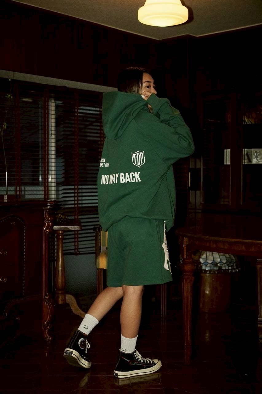 TAIN DOUBLE PUSH MONOGRAM SWEAT SHORTS /GREEN
