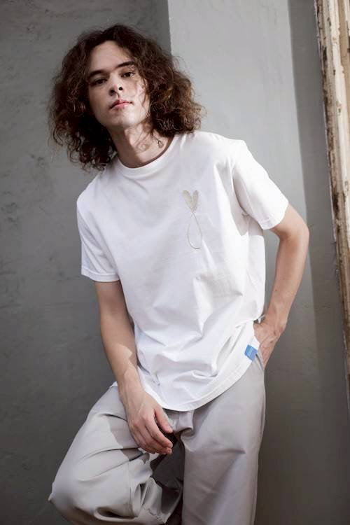 MAISON HONORE Tiphanie Big Logo T-shirt/WHITE✖️SILVER