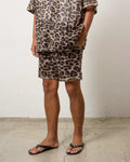 STUD MUFFINレオパードメッシュスマイリーパッチショートパンツ