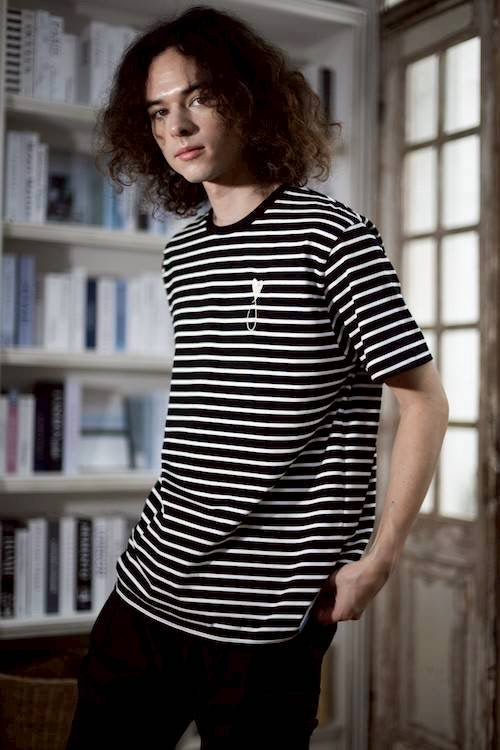 MAISON  HONORE Tiphanie-Border T-shirt/BLACK✖️SILVER