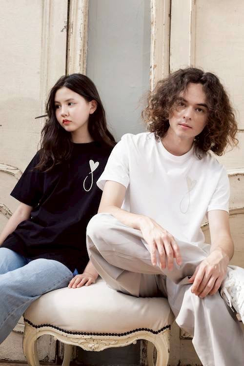 MAISON HONORE Tiphanie Big Logo T-shirt/WHITE✖️SILVER