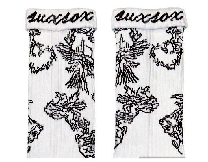 SUXSOX ROUGH PATTERNED SOCKS / WHITE