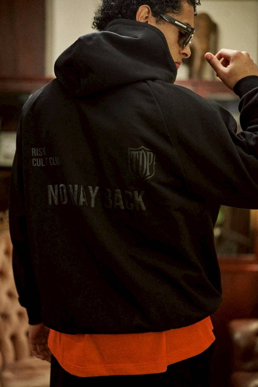 TAIN DOUBLE PUSH MONOGRAM P/O SWEAT HOODIE /BLACK