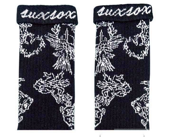 SUXSOX ROUGH PATTERNED SOCKS / BLACK