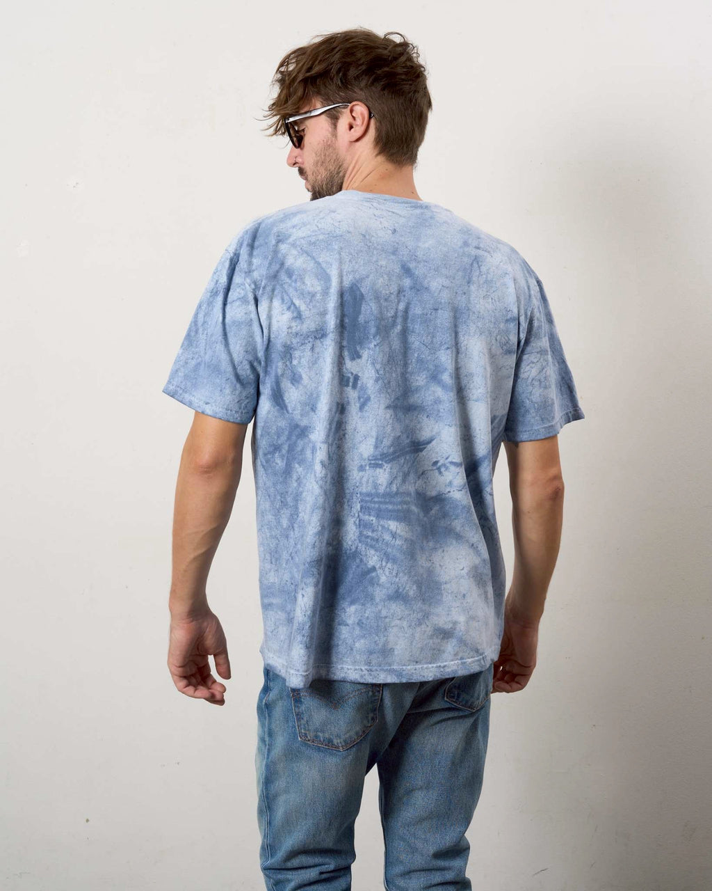 STUDMUFFIN ピグメントウォッシュドコットン天竺MARBEROフォームプリントTシャツ
