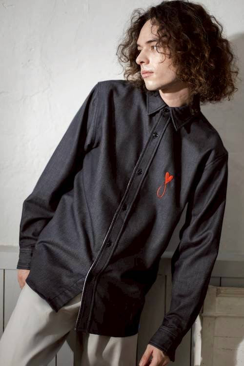 MAISON  HONORE ニットデニムシャツ