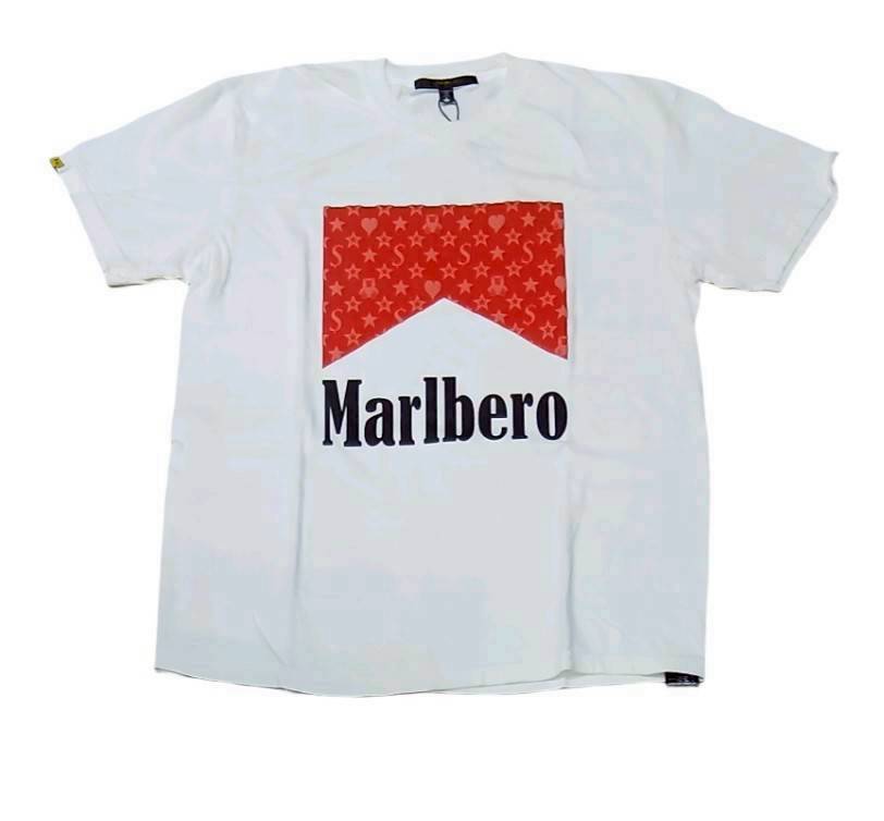 STUDMUFFIN ピグメントウォッシュドコットン天竺MARBEROフォームプリントTシャツ