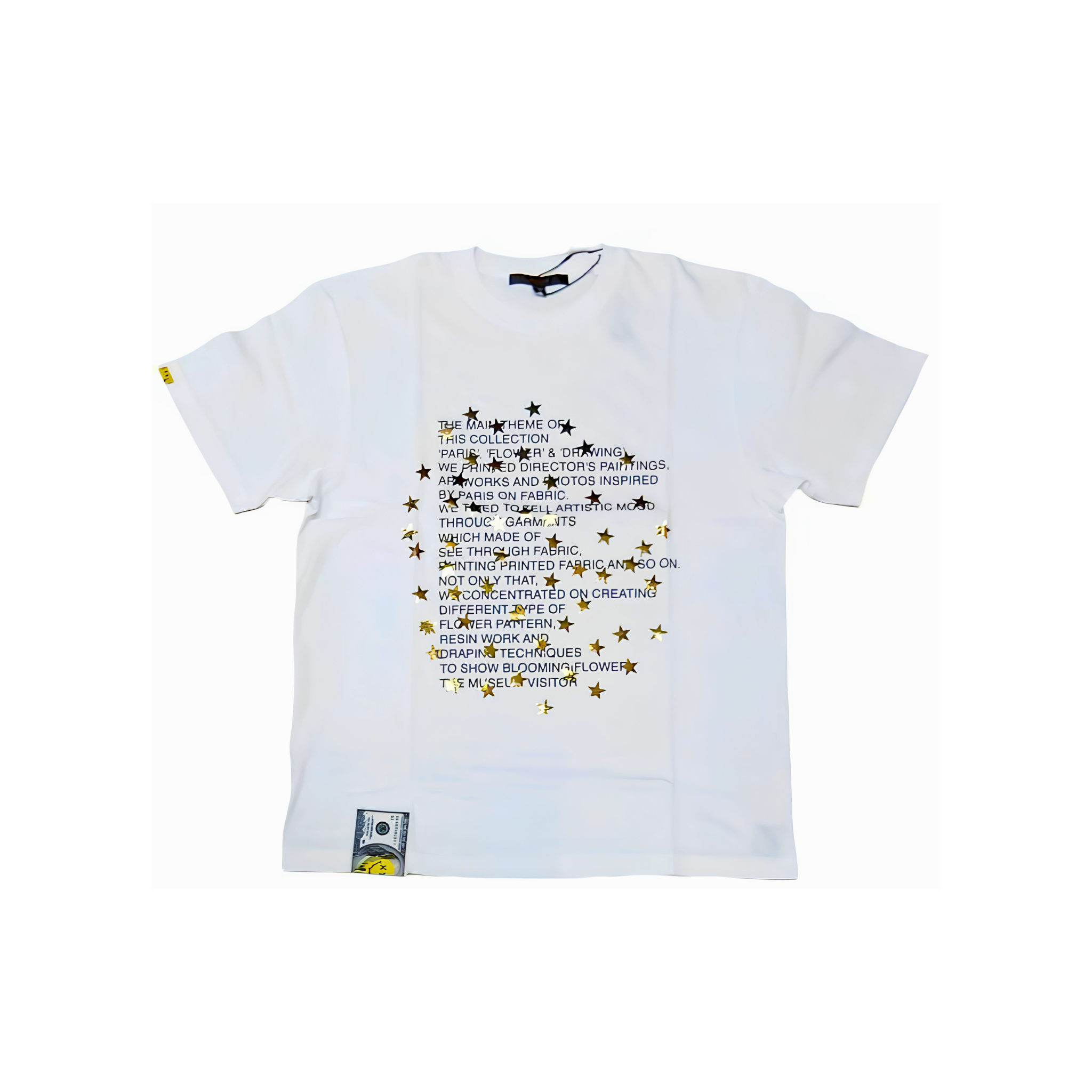 STUDMUFFIN 5.6ozコットン天竺メッセージスター箔プリントSSシャツTシャツ